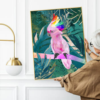 Rainbow Cockatoo Tropical Bird Jungle Art Print, 2 of 7