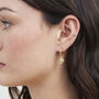 Gold Sacred Heart Huggie Earrings, thumbnail 2 of 9