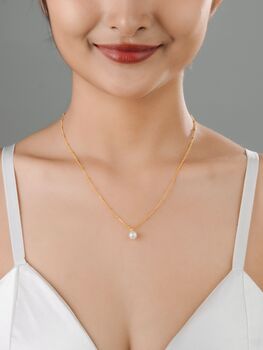 Bridal Natural Pearl Grade A Satellite Chain Gold Vermeil, Rhodium Necklace, 7 of 12