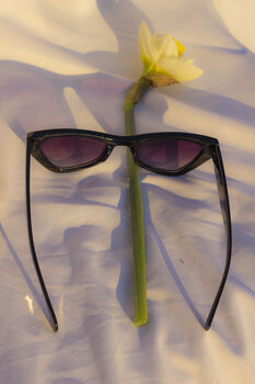 Black Triangular Cut Block Sunglasses, 3 of 5