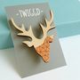 Geometric Stag Brooch, thumbnail 1 of 5