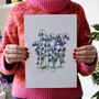 Bluebell Watercolour A4 Art Print, thumbnail 1 of 5