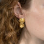 Gold Swirl Statement Earrings, thumbnail 1 of 3