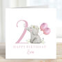 Personalised 2nd Birthday Elephant Card, thumbnail 2 of 2