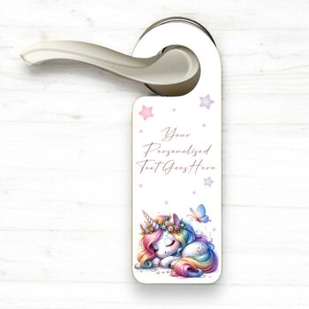Personalised Cute Unicorn Sleeping Hanger Gift, 2 of 2