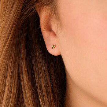 Gold Vermeil Bobble Stud Earrings, 2 of 5