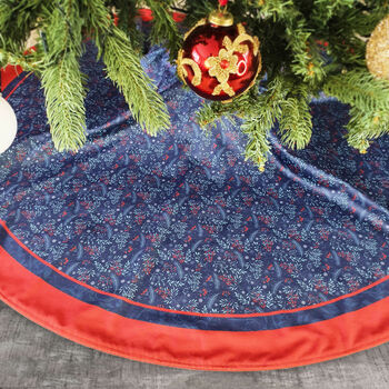 Personalised Christmas Tree Skirt Blue 12 Days Of Xmas, 3 of 5
