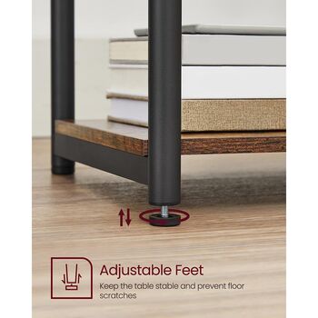 Side Table Bedside End Table With Storage Shelf, 4 of 8