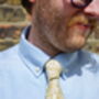 Mens Lime Yellow And White Floral Slim Style Tie, thumbnail 4 of 11