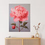 Pink Peony Floral Simple Classy Wall Art Print, thumbnail 1 of 6
