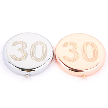 Birthday Compact Mirror In Rose Gold And Silver, 4 of 11