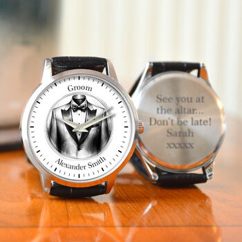 Personalised Wrist Watch For The Groom, 2 of 3