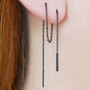 Chain Threader Rose Gold Plated Silver Drop Earrings, thumbnail 2 of 5