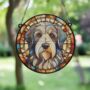 Bearded Collie Stained Glass Effect Suncatcher, thumbnail 2 of 3