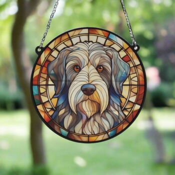 Bearded Collie Stained Glass Effect Suncatcher, 2 of 3