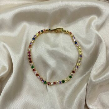 Multi Colour Cubic Zirconia Bracelet, 3 of 5