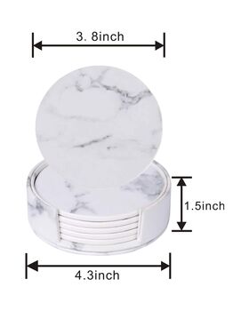 Six Pieces Marble White Coasters For Drinks, 8 of 8