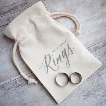 Calligraphy Wedding Ring Bag, 3 of 7