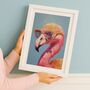 Flamingo In Sunglasses Modern Animal Wildlife Print, thumbnail 1 of 5