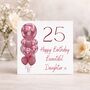Daughter 25th Personalised Birthday Card Twenty Five Cherry Balloons, thumbnail 1 of 4