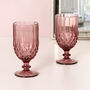 Set Of Four Vintage Embossed Coloured Wine Glasses, thumbnail 4 of 12