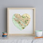 Personalised Location Vancouver Map Heart Print, thumbnail 1 of 3