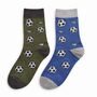 Football Themed Mens Bamboo Socks With Personalised Label Sleeve, thumbnail 4 of 5