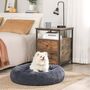 50cm Dark Grey Soft Plush Donut Dog Cat Bed Cushion, thumbnail 1 of 8