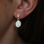Mother Of Pearl And Coin Earring 9ct Gold Or Silver, thumbnail 1 of 3