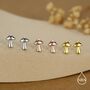 Sterling Silver Tiny Mushroom Stud Earrings, thumbnail 2 of 12