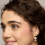 Pearl And Flower Gold Dangle Earrings, thumbnail 2 of 6