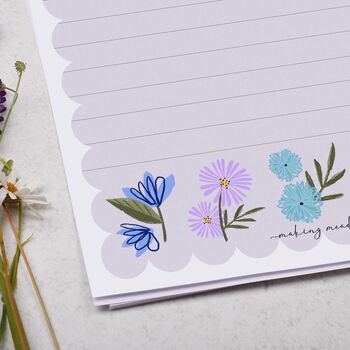 A5 Personalised Letter Writing Paper With Lilac Flowers, 2 of 4