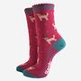 Women's Bamboo Socks Golden Retriever Rudolph Reindeer, thumbnail 2 of 5