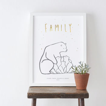 Personalised Bear Family Print, 4 of 7
