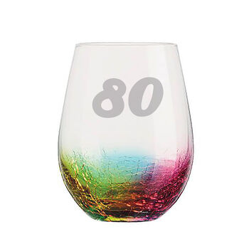 Personalised Rainbow Glass Tumbler 80th Birthday, 2 of 3