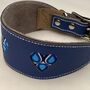 Blue Leather Collar With Teardrop Heart Cut Outs, thumbnail 4 of 10