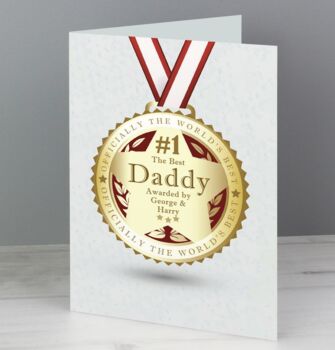 Personalised Number One Medal Card, 5 of 7