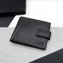 Personalised Black Men's Rfid Leather Trifold Wallet, thumbnail 1 of 6