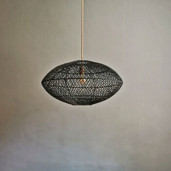 Black Oval Rattan Lampshade, 3 of 3