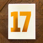Mini Gold Foiled Number Seventeen Card, thumbnail 4 of 5
