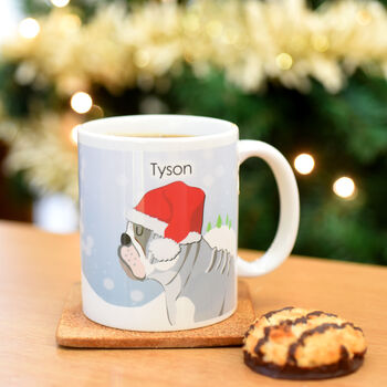 Personalised Snow Dog Christmas Mug, 9 of 12