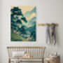 Japanese Green Forest Mountain Art Print, thumbnail 3 of 4