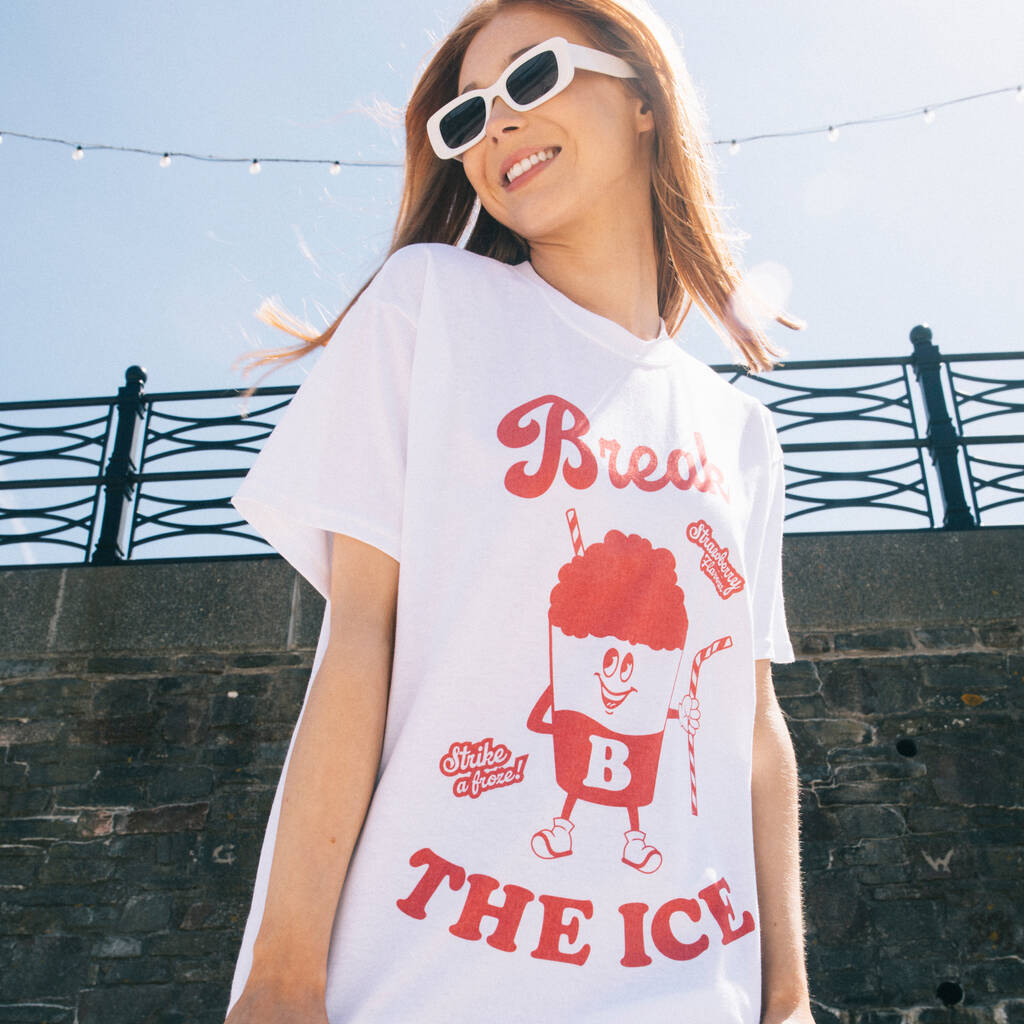 Break The Ice Women's T Shirt With Slush Drink Graphic, 1 of 4