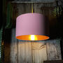Dirty Pink Lampshade With Copper Or Gold Foil Lining, thumbnail 3 of 11