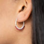 Garnet Gemstone Sterling Silver Hoop Earrings, thumbnail 1 of 6