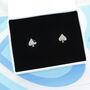 Simple Ace Of Spades Stud Earrings, thumbnail 1 of 2