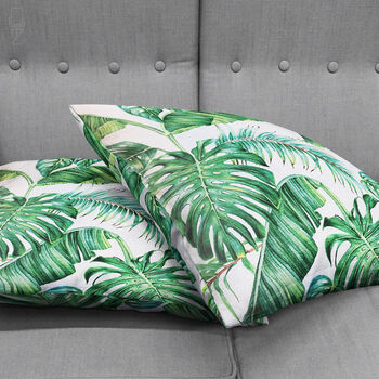 Green Tropical Leaves Cushion Cover, 4 of 7