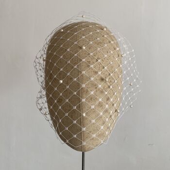 White Pearl Bridal Veil 'Chloe', 4 of 9
