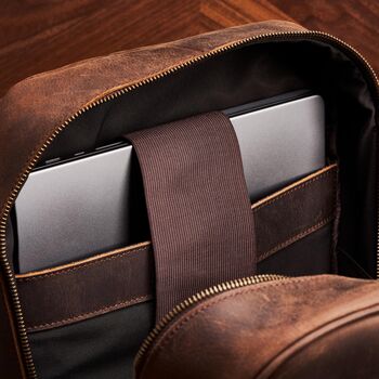 Personalised Genuine Leather Rucksack, 3 of 6