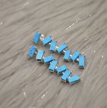 Turquoise Dangle Drop Earrings, 3 of 9